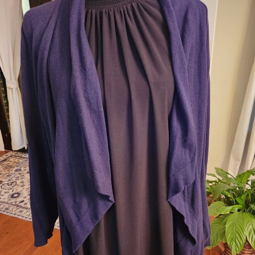 Navy blue open front cardigan